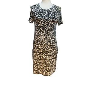 ellen tracy pima cotton dress Ellen Tracy Pima Cotton A-Line T-Shirt Dress Pockets Coral Red M Short Sleeve